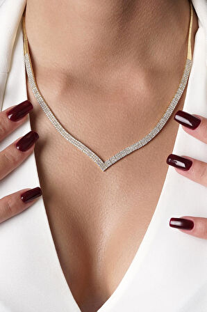 14 Ayar Altın 3 Sıralı Su Yolu Kolye