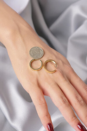 14 Ayar Altın Kalemli Orta Halka Küpe