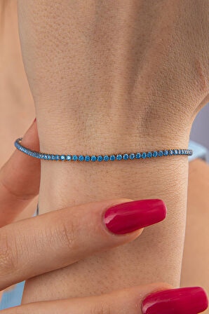 14 Ayar Altın Akuamarin Taşlı İnce Su Yolu Bileklik