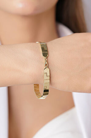 14 Ayar Altın Kalın Greek Bileklik