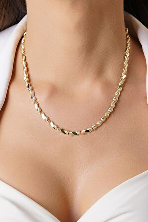 14 Ayar Altın Işıltılı Burma Kolye