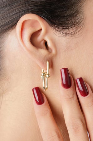 14 Ayar Altın Sallantılı Topçuk Ataç Küpe