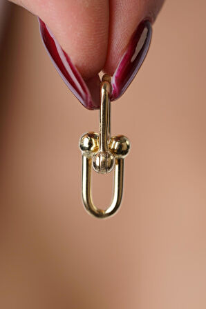 14 Ayar Altın Sallantılı Topçuk Ataç Küpe