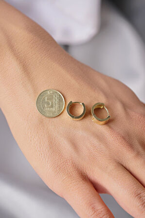 14 Ayar Altın Geniş Halka Küpe