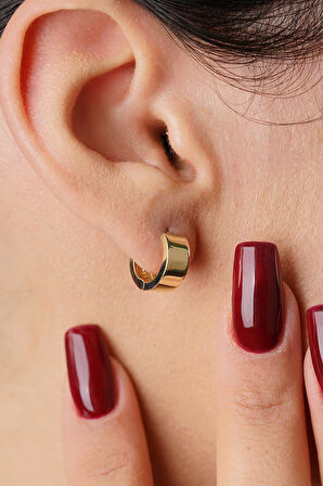 14 Ayar Altın Geniş Halka Küpe