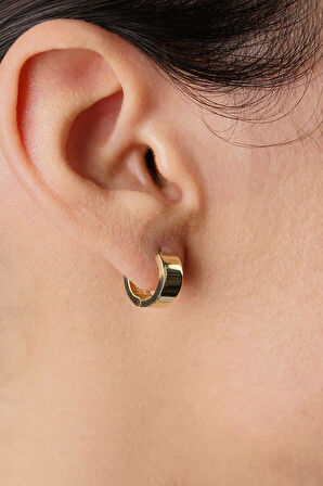 14 Ayar Altın Geniş Halka Küpe