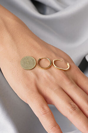 14 Ayar Altın Büyük Düz Halka Küpe