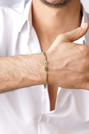 14 Ayar Altın İki Sıralı Roller Erkek Bileklik