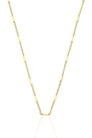 14 Ayar Altın Çubuklu Zincir Erkek Kolye