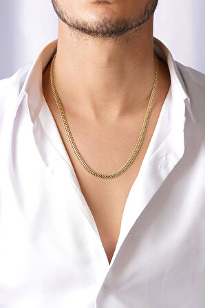 14 Ayar Altın Otto Zincir Erkek Kolye