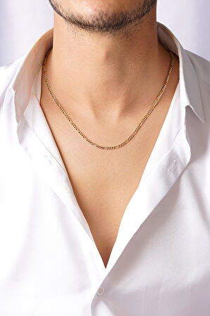 14 Ayar Altın Figaro Zincir Erkek Kolye 2.80 mm