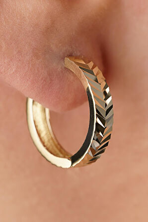 14 Ayar Altın Büyük Başak Küpe