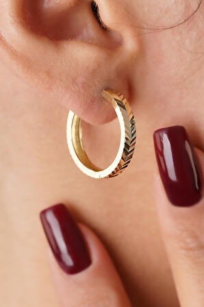 14 Ayar Altın Orta Başak Küpe