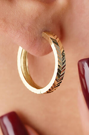 14 Ayar Altın Orta Başak Küpe