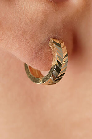 14 Ayar Altın Mini Başak Küpe