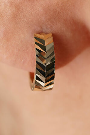 14 Ayar Altın Mini Başak Küpe