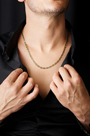 14 Ayar Altın Upstairs Zincir Erkek Kolye