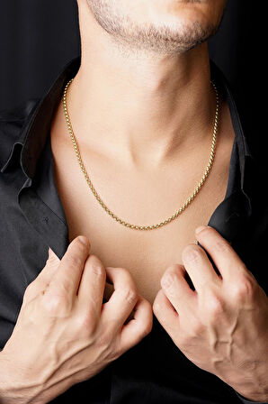 14 Ayar Altın Doch Zincir Erkek Kolye 3,50 mm