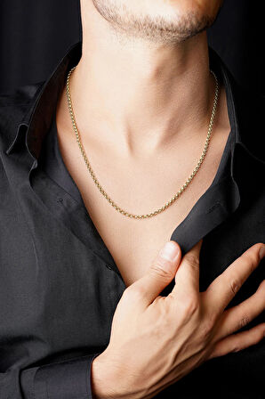 14 Ayar Altın Doch Zincir Erkek Kolye 3,50 mm