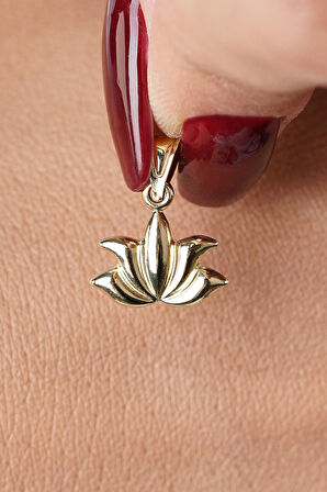 14 Ayar Altın Mini Lotus Kolye Ucu