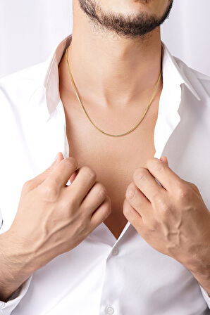 14 Ayar Altın Kolye Erkek Küp Zincir