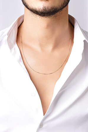 14 Ayar Altın Çubuklu Erkek Kolye