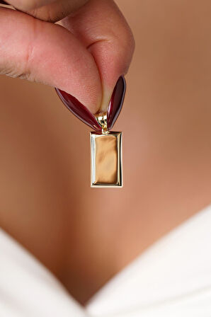 14 Ayar Altın Mini Külçe Kolye Ucu