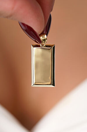 14 Ayar Altın Büyük Külçe Kolye Ucu