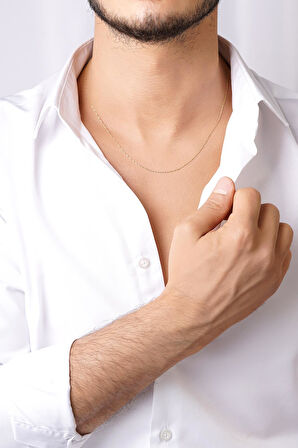 14 Ayar Altın Singapur Zincir Erkek Kolye 0.75 mm