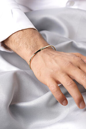 14 Ayar Altın Espina Kelepçe Erkek Bileklik