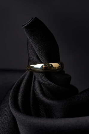 14 Ayar Altın İnce Bombeli Erkek Yüzük