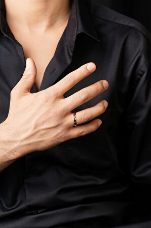 14 Ayar Altın İnce Bombeli Erkek Yüzük