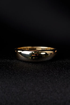 14 Ayar Altın İnce Bombeli Erkek Yüzük