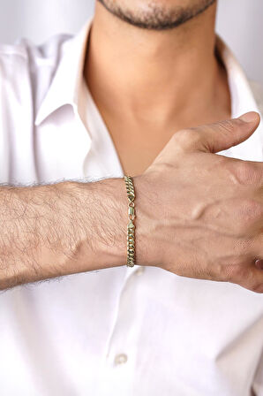 14 Ayar Altın Gurmet Zincir Erkek Bileklik