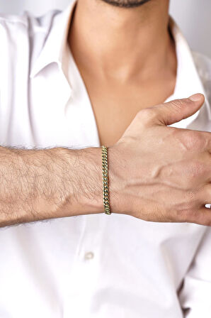 14 Ayar Altın Gurmet Zincir Erkek Bileklik