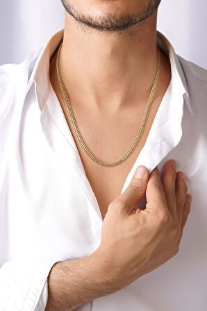 14 Ayar Altın Otto Zincir Erkek Kolye