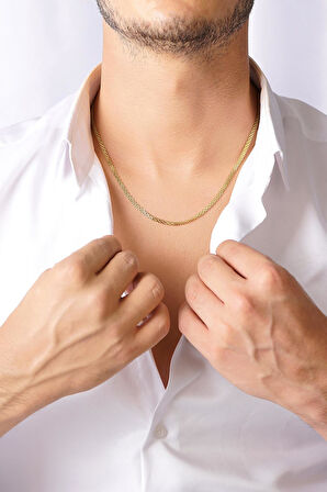 14 Ayar Altın Bismark Zincir Erkek Kolye