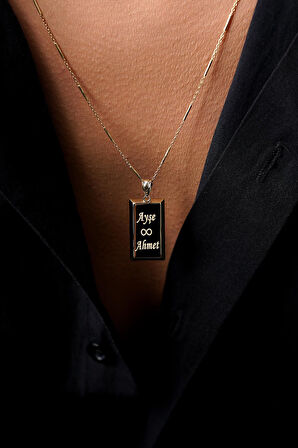 14 Ayar Altın Külçeli Çubuk Zincir Erkek Kolye