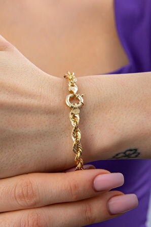 14 Ayar Altın Burgu Bileklik 5.15 mm