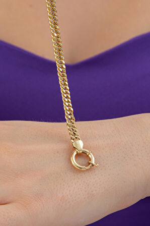 14 Ayar Altın Sık Gurmet Zincir Bileklik 4.90 mm