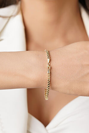 14 Ayar Altın Gurmet Zincir Bileklik 3.15 mm