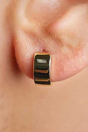 14 Ayar Altın Geniş Halka Küpe Erkek