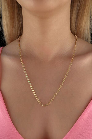 14 Ayar Altın Oval Ataç Zincir 3.60 mm