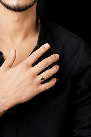 14 Ayar Altın İşlemeli Şövalye Erkek Yüzük