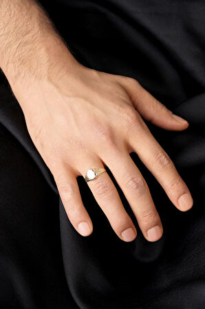 14 Ayar Altın İşlemeli Şövalye Erkek Yüzük