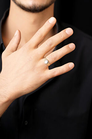 14 Ayar Altın İşlemeli Şövalye Erkek Yüzük