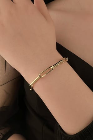 14 Ayar Altın Kalın Ataç Bileklik 5.75 mm