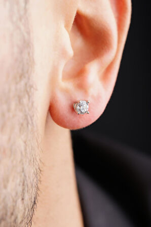 14 Ayar Altın Tektaş Küpe Erkek