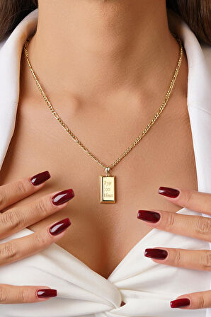 14 Ayar Altın Külçeli Figaro Zincir Kolye