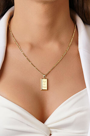 14 Ayar Altın Külçeli Figaro Zincir Kolye